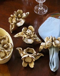 Magnolia Flower Napkin Rings